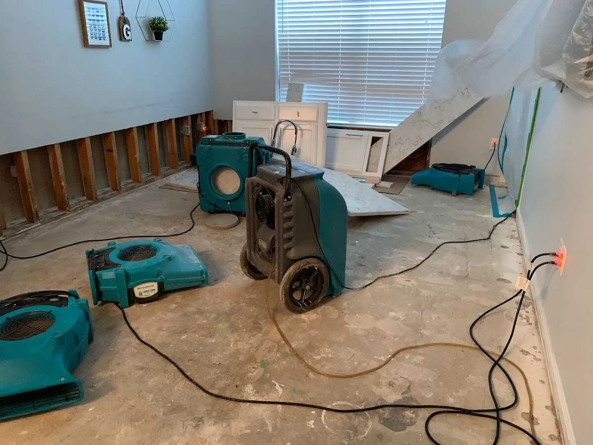 Dehumidifier in flood-cut room for Water Extraction & Removal in Templeton